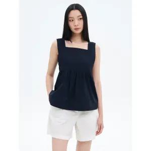 [에잇세컨즈] 코튼 슬리브리스 블라우스  네이비 (325765LY2R)