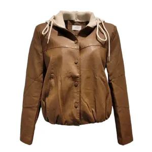 [롯데백화점]멜본 니트후드 페이크레더점퍼_STJL25T30