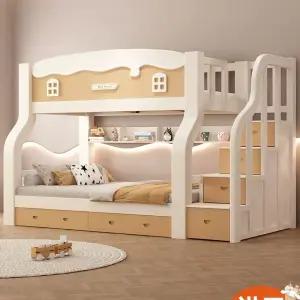 2층 낮은 이층 주니어 공주님 다목적 공주 침대 미끄럼틀