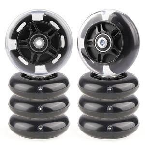 [미국배송] 글레이더 인라인 스케이트 휠 및 초급 스케이트를 위한 ABEC-7 베어링이 장착된 85A 실내 실외 교체 휠 조명 8팩(블랙 80MM)