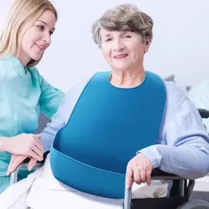 성인용 실리콘 방수턱받이 환자 노인 어르신 턱받이