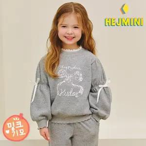 [헤이미니] 레이스리본셔링밍크기모티셔츠