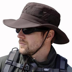남성용 시렉 낚시 모자 UPF50+ 와이드 브림 선 모자, 방수 여름 햇볕 보호 사파리 하이킹 버킷