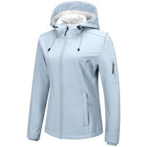 아웃도어 벤처스 후드 플리스 안감이 있는 여성용 소프트쉘 재킷 따뜻한 경량 방수 단열 바람막이