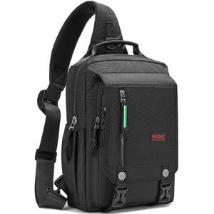 NICGID 슬링백 가슴 어깨 백팩, 12.5'' 13.3'' 14.1'' 15.6'' 랩탑 백팩 크로스바디 메신저백 여행 아웃도어