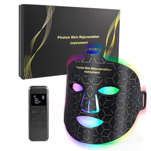 얼굴용 LED 조명 , 7가지 색상의 얼굴 마스크 근적외선 레드 마스크, 장치, 휴대용 및 충전식 피부 관리 도구 가정 여행용