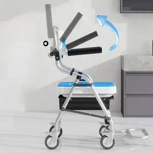 샤워체어 바퀴 달린 목욕의자 변기 이동식 좌변기