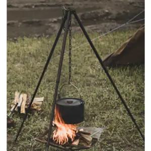 인앤캠핑 캠핑 다용도 삼각대 랜턴걸이 냄비걸이 블랙