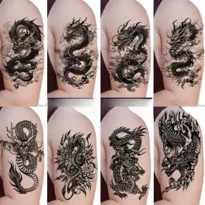 새로운 용 문신 스티커 방수 대형 가짜 타투 단일 항목