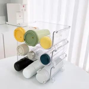b2529 투명 텀블러 거치대 3구 정리함 조립식 보관함