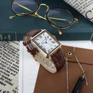 발렌티노 루디 사각 스퀘어 탱크 커플 가죽시계 브라운 남성