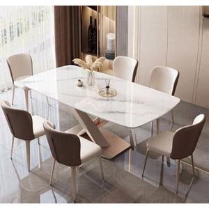 대리석 식탁 세트 4인용 세라믹 의자 주방 상판