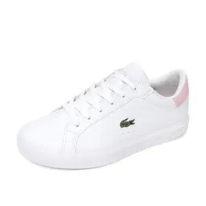 라코스테 파워코트 225 2 J 여성 스니커즈 운동화 신발 화이트 핑크 750SUJ0020-1Y9