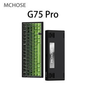 MCHOSE G75 Pro 무선 기계식 키보드 레이아웃 가스켓 장착 댐핑 RGB 백라이트 모드 핫 스왑 가능