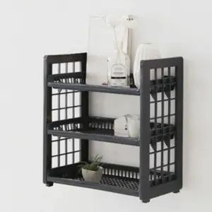 마켓비 다용도 벽 선반 수납함 정리함 3단 다크그레이 BNS