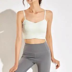 브라탑 캡내장 요가 운동복 민소매 필라테스 3색