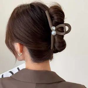 여자 가을 데이트 룩 올림 머리 큐빅 헤어 집게 핀 여성여자머리핀