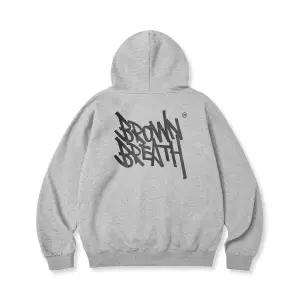 BROWNBREATH TAG HOODIE - MELANGE GREY