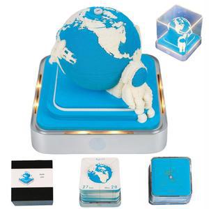 타임피스 캘린더 2026 3D 메모장 책상 티어웨이 메모장, 조명 DIY 아트 조각 스티커 노트 아트워크 선물 크리스마스 오피스 데스크톱 장식 - 블루 어스