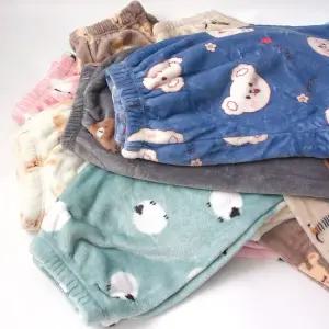 (7종) 남여 밍크겨울 잠옷바지 애니멀 수면바지 발목시보리 일자 밍크 극세사 커플 홈웨어