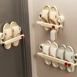 벽걸이 슬리퍼 무타공 건조대 화장실 흡착식 슬리퍼 거치대 욕실 욕실정리선반 다용도 세면대 주방 원룸