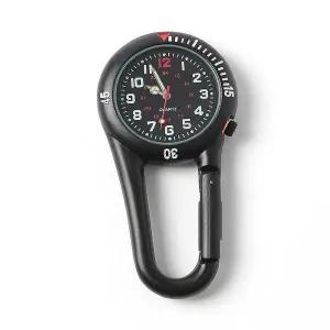 [콩심팥심]아웃도어 카라비너 야광 스포츠 시계 블랙