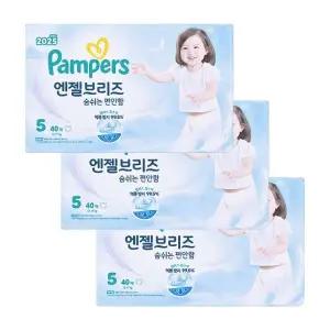 2025 엔젤브리즈 썸머 팬티 5단계 40매 X3팩 팸퍼스 아기 여름 기저귀