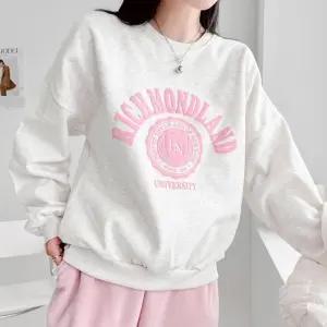 몬드발포레터링 라운드 기모맨투맨 긴팔티셔츠 겨울데일리 트레이닝 루즈핏 면캐주얼