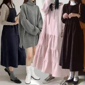 [루즈핏NO.1보리맘] 25FW 신상 빅사이즈 롱 원피스 모음/니트 원피스/임부복/세트/오피스