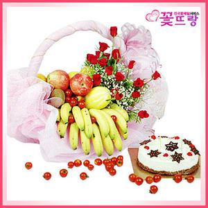 【케익과 과일바구니세트】맛좋고싱싱한 과일/각종기념일 선물로 딱!/무료배송★