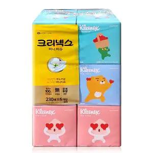 크리넥스 디럭스 미니 카카오 230매 6각 x1개 / 각티슈