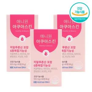한국콜마 3박스(3개월분) 콜라겐 히알루론산 애니원아쿠아스킨/6중복합기능성 비오틴 비타민A 비타민E 판토텐산 아연