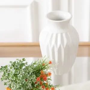 도자기 원형 화병 플리츠호리 소 8x13cm 조화꽃 전용 꽃병 인테리어 장식 소품 원예 용품 꽃꽂이 가드닝