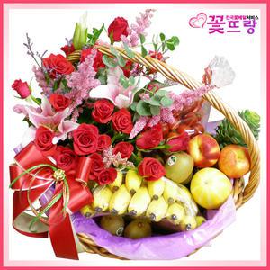 [과일바구니14호]맛좋고싱싱한 꽃과일바구니/병문안/출산/생일/연주회/각종기념일/전국당일배송