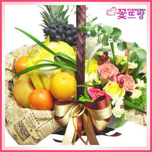 [과일바구니4호]맛좋고싱싱한 꽃과일바구니/병문안/출산/생일/연주회/각종기념일/전국당일배송