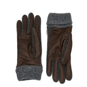 DAKS 가방 (DCGV8F172W2) 브라운 스티치 포인트 니트시보리 가죽 남성장갑