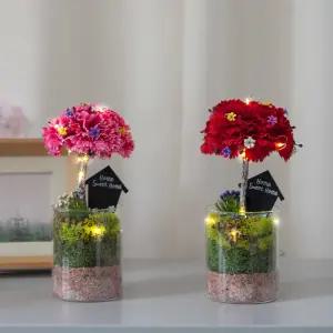 카네이션 조화 화분 LED 무빙set 27cm 2컬러 꽃 어버이날 스승의날 테이블 장식 감사 선물 행사 소품