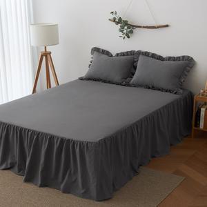 오가닉 코튼 프릴 스커트형침대커버 매트리스커버