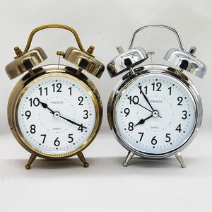 저소음 인테리어 메탈 알람 탁상 시계 대 시끄러운 트윈벨  자명종 알람 소리