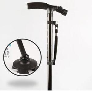 무릎수술후 지팡이 허리디스크 4개발 보조걷기기구 경량 보행 3단 지팽이 삼발 접는 led