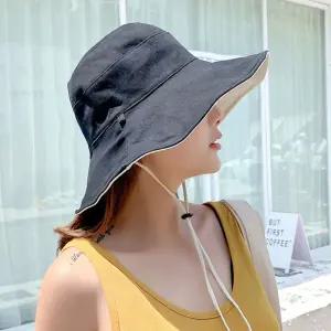 여성페도라모자 양면사파리 여자버킷햇 턱끈벙거지