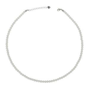스와로브스키 진주 비드 목걸이 4mm 실버925