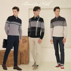 [잭필드][브룩스힐]시니어 니트 레이어드 셔츠
