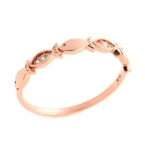 갤러리아 [비앤비골드] 18K 물고기 콤보 큐빅 반지 RSS32625