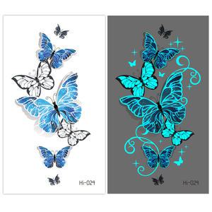 붙이는 빛나는 형광 야광 파티 콘서트 인싸템 문신 헤나 타투 스티커 셀프 꾸미기  024나비