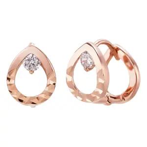 14K 귀걸이 원터치 금귀걸이 컷팅 물방울