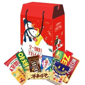 크리스마스 과자선물세트 손잡이백 /과자세트 학교 어린이집 교회 유치원 단체 행사 답례품