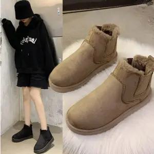 베리슈 여성 발편한 첼시 스웨이드 퍼안감 겨울 털부츠 앵클 양털 방한화 어그부츠 털신 베어파우 털신발