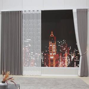 [지나송]아그네스 형상기억 레일형 암막커튼 중형(레일포함)