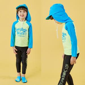 아이스샌드 키즈 남아 래쉬가드 세트+플랩캡+아쿠아슈즈 4피스 유아 아동 수영복 BR88100K